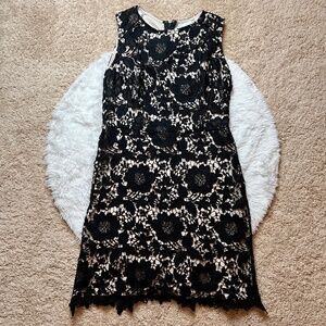 New York & Company Black Lace Overlay Dress | Sleeveless | Size 12